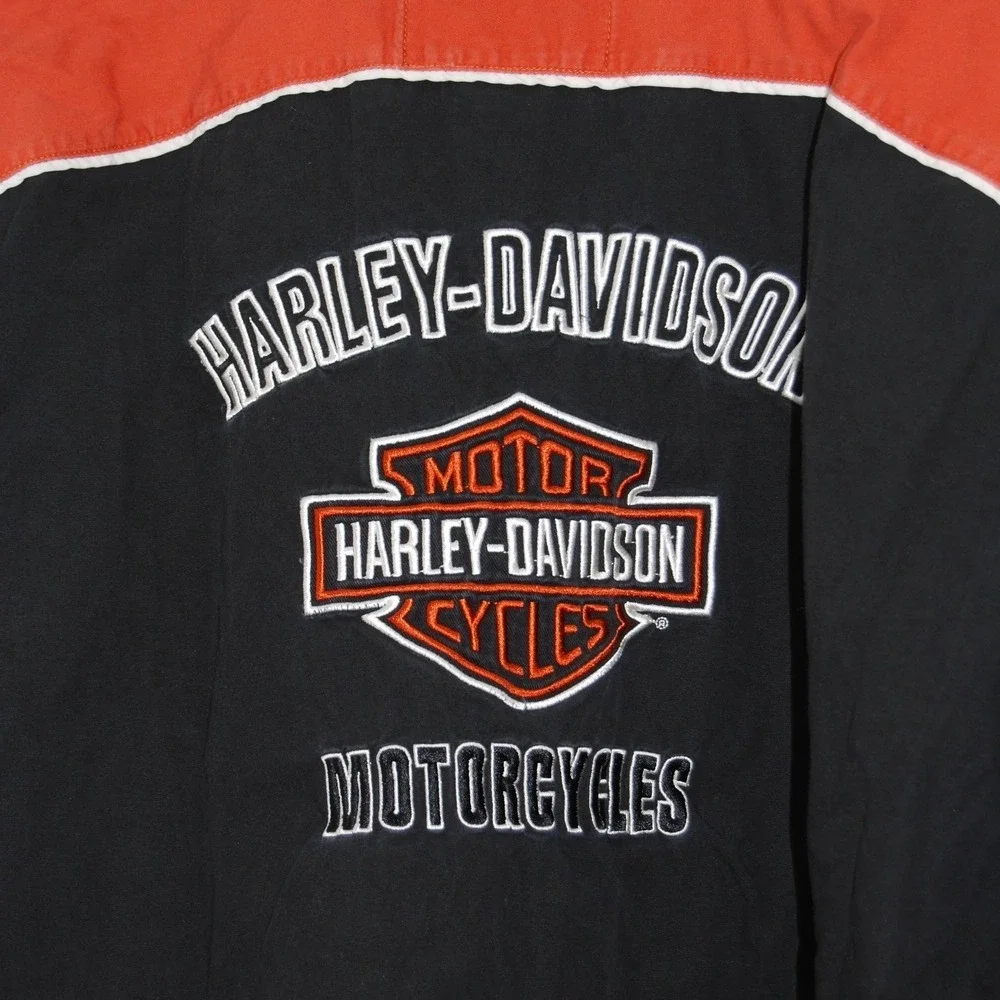 Vtg Harley Davidson Button-up shirt Men's XL long sleeve Embroidered Logos